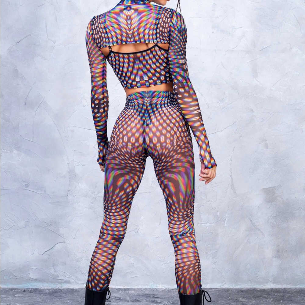 Badinka - Trippy Rave Mesh Two Piece Shrug - Picture 2 of 4